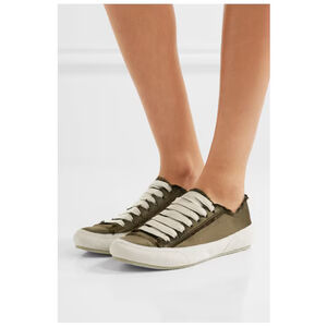 Pedro Garcia Parson Phat Laced Satin Sneakers Women’s Olive Army Green Size 7 37